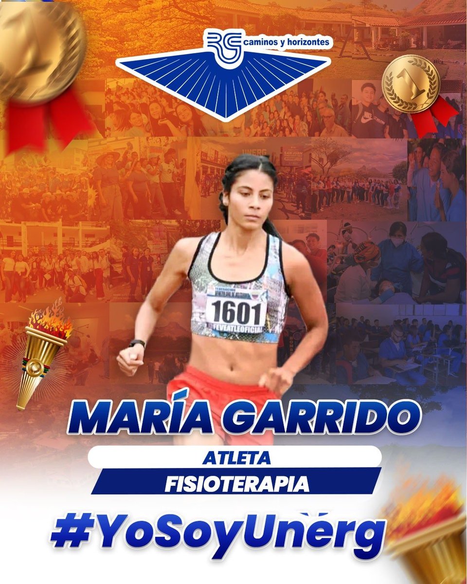 Ella es María Garrido, estudiante de Fisioterapia su disciplina es Atletismo y ha Participado en los Juegos Bolivarianos Valledupar 2022,los Juegos ALBA 2023 y otros, demostrando su dedicación #YoSoyUnerg #YoDefiendoALaUnerg @cesgomez29 @NicolasMaduro @sandraoblitasr @MPPEU_Ve