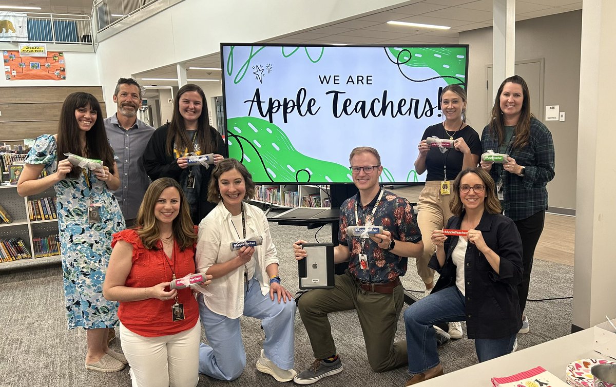 Check out these Apple Teachers! 🍎 I have enjoyed meeting with these amazing @greensview_elem teachers each month as they earned their badges. So proud of these dedicated educators! 💕 #AppleTeacher
