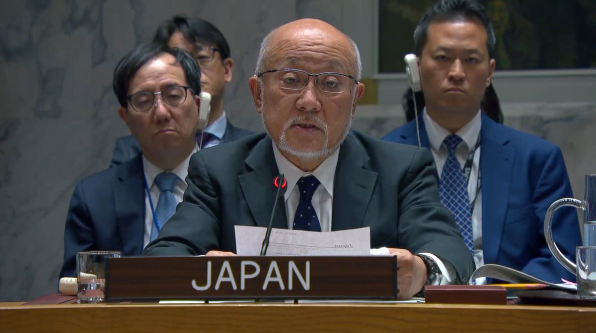 Today, #UNSC voted on #Palestine's Application for Admission to #UN Membership #Japan voted in favor, recognizing that 🇵🇸 meets the criteria, while also noting the perspective of promoting establishment of a Palestinian state thru peaceful negotiations 🔗un.emb-japan.go.jp/itpr_en/uemura…