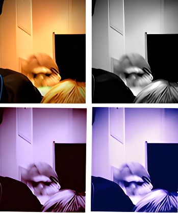 Pic sent to me by my "experiencer" friend at a UFO conference. 1st is original with Jamie Massuan, Steve, LaPlume, Paola Harris but in background a mysterious "fae-like" entity -- others are my AI enhancements to get a better look at "The Being." #UFO