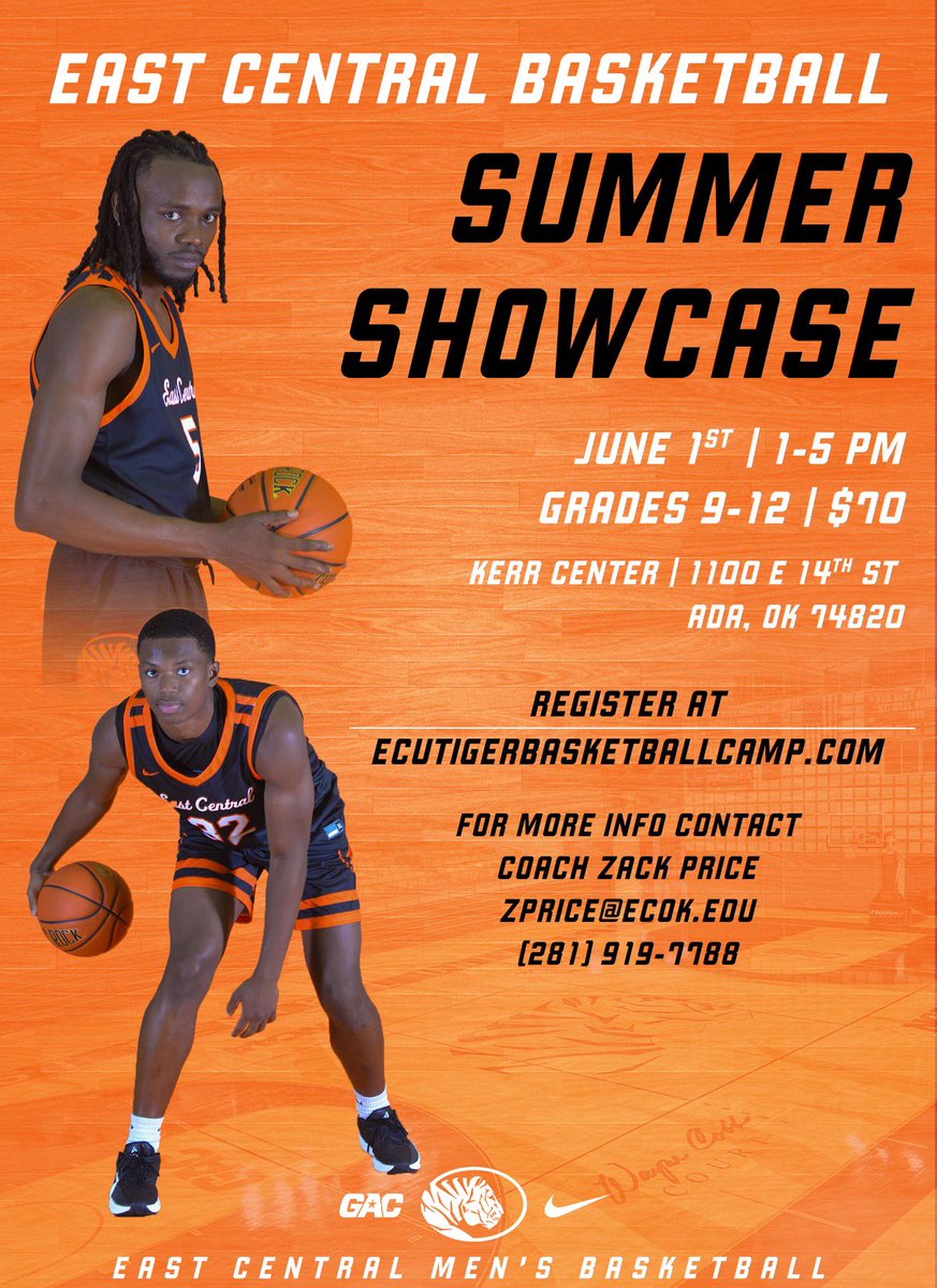 We are hosting a summer showcase for high school athletes before the summer tours begin.  This will be a great opportunity to be evaluated by our staff. Sign up today at:

ecutigerbasketballcamp.com