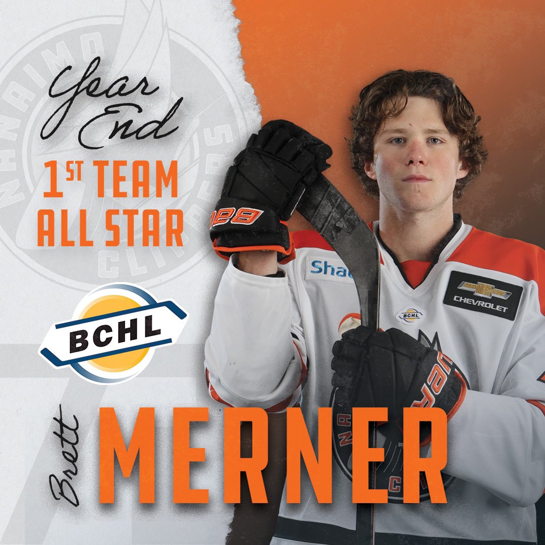 Congratulations to Brett Merner on being named Year End 1st Team All Star by @bchockeyleague

#nanaimoclippers #bchl #theplacetobe