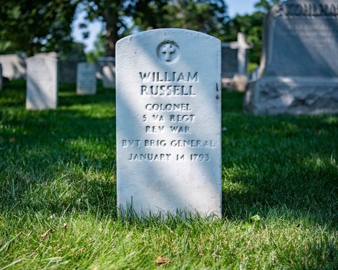 Paul Revere began his ride through Massachusetts on Apr. 18, 1775. The ensuing Battle of Lexington and Concord marks the start of the Revolutionary War. Brig. Gen. William Russell is the highest ranking of the 11 Revolutionary War veterans at ANC. He is laid to rest in Section 1.