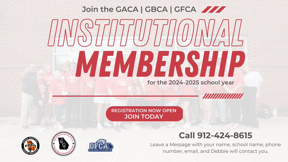 Join the GACA, GBCA, and GFCA as an Institutional Member and connect with over 9300 top coaches and administrators from all over Georgia! Ensure all your middle school and high school coaches are part of our community and stay up-to-date with the latest in the coaching world.