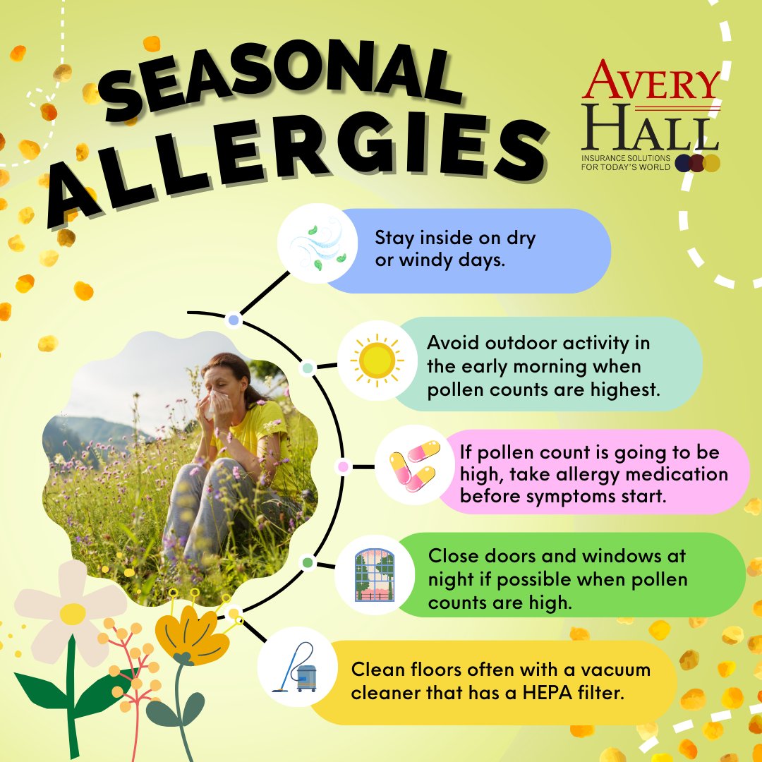 The pollen is crazy this spring season! 🤧🌷 Here are some tips to combat any seasonal allergies you may be experiencing! 

#seasonalallergies #allergytips #pollen