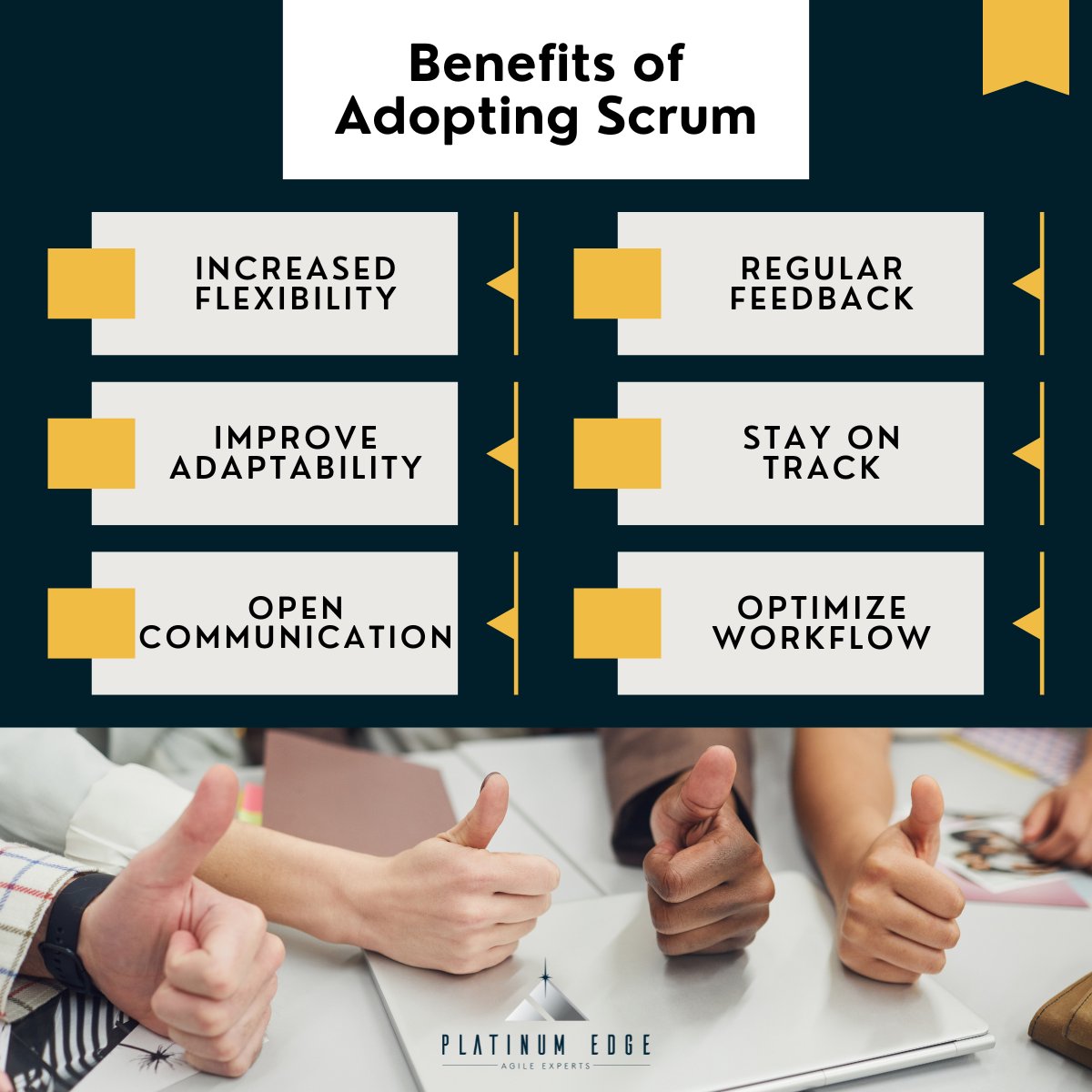 PlatinumEdgellc's tweet image. Dive into the world of Scrum and unlock a cascade of benefits: enhanced teamwork, streamlined processes, and a lot more! Ready to harness these advantages? Explore our CSM training classes 🔗bit.ly/3VvnHUh  🚀 #ScrumBenefits #CSMTraining