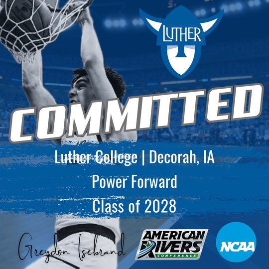 I’m excited to share that I have decided to continue my academic and basketball career at Luther College! Thank you to everyone- especially my family - for their love and support and for so many great memories along the way. #GoNorse