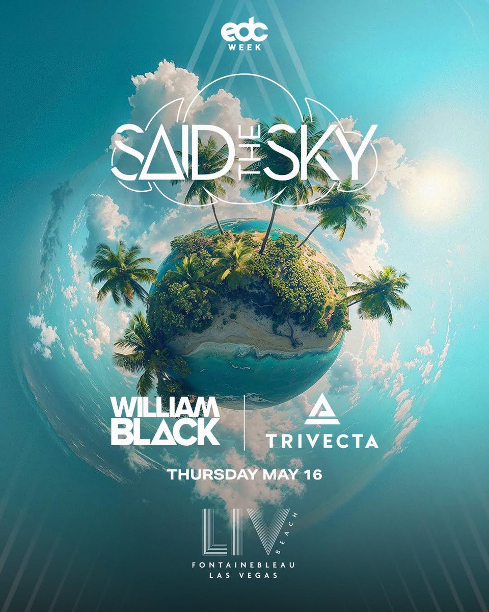 EDC WEEK LET'S GOOOO!!! Catch me, @itswilliamblack and @TrivectaMusic at @livbeachlv on May 16th! On sale now 💙 tixr.com/groups/livbeac…