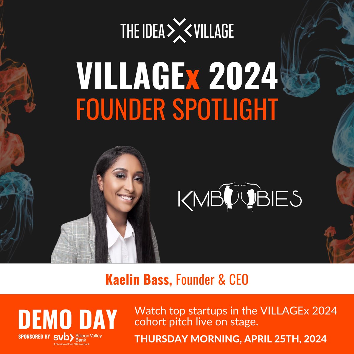 Meet Kaelin Bass, Founder & CEO of KMBOOBIES, empowering women with boob tape for non-surgical breast lifts, boosting confidence and eliminating insecurities! Learn more and join us at Demo Day 2024, sponsored by Silicon Valley Bank! ideavillage.org/demoday2024 #VILLAGEx2024