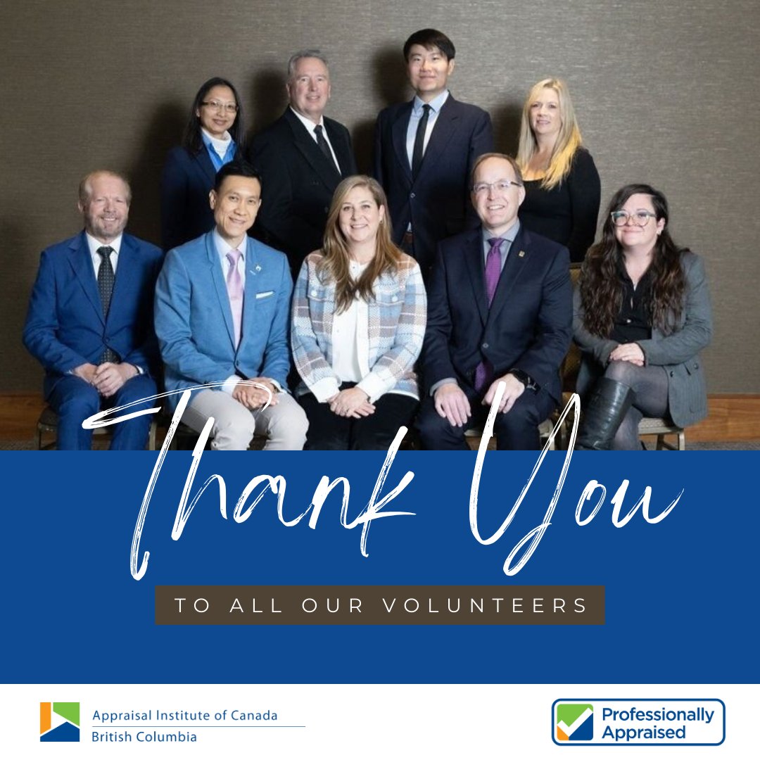 A heartfelt thank you during National Volunteer Week to the members of the AIC-BC Board of Directors, as well as Chapter and Committee volunteers, for their dedication and commitment to the AIC-BC and its Members. 

#NVW2024
#VolunteerWeek
#professionalappraisers