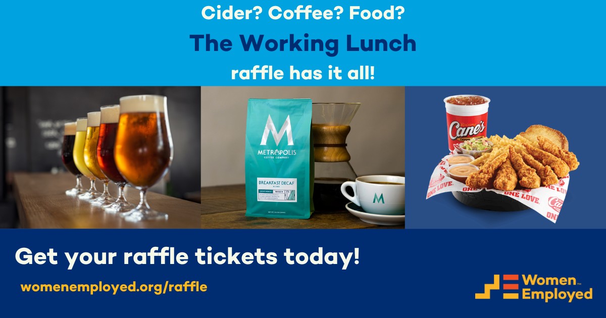 Get your tix to win big in #TheWorkingLunch Raffle: womenemployed.org/raffle! You could win tix to anywhere @SouthwestAir flies, in-home wine tastings from @prp_wine, fine dining at Siena Tavern & more! RSVP to go #ALLIN w/ WE at #TheWorkingLunch on 5/23! womenemployed.org/twl