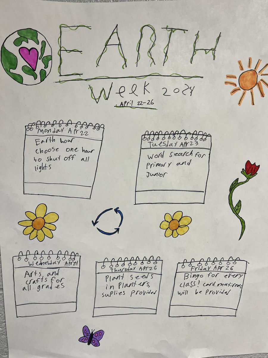 Students and staff at @dpkwrdsb have an amazing #EarthWeek planned!! Check out this student poster! @wrdsb