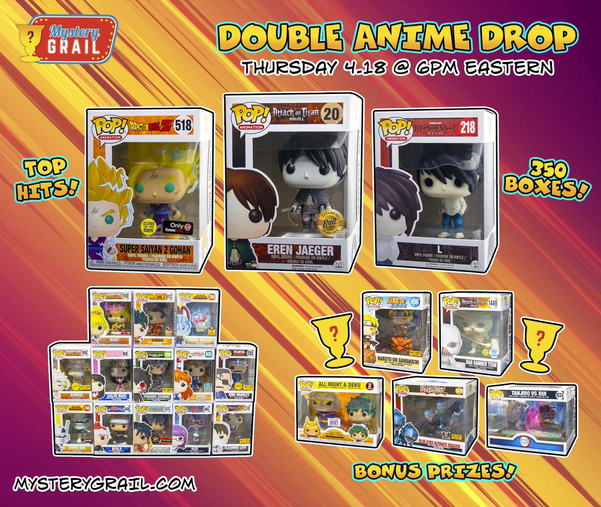 Double Anime Mystery Grail Box is available now! #Ad #Funko #Collectibles . mysterygrail.com/collections/my… @7BucksAPop