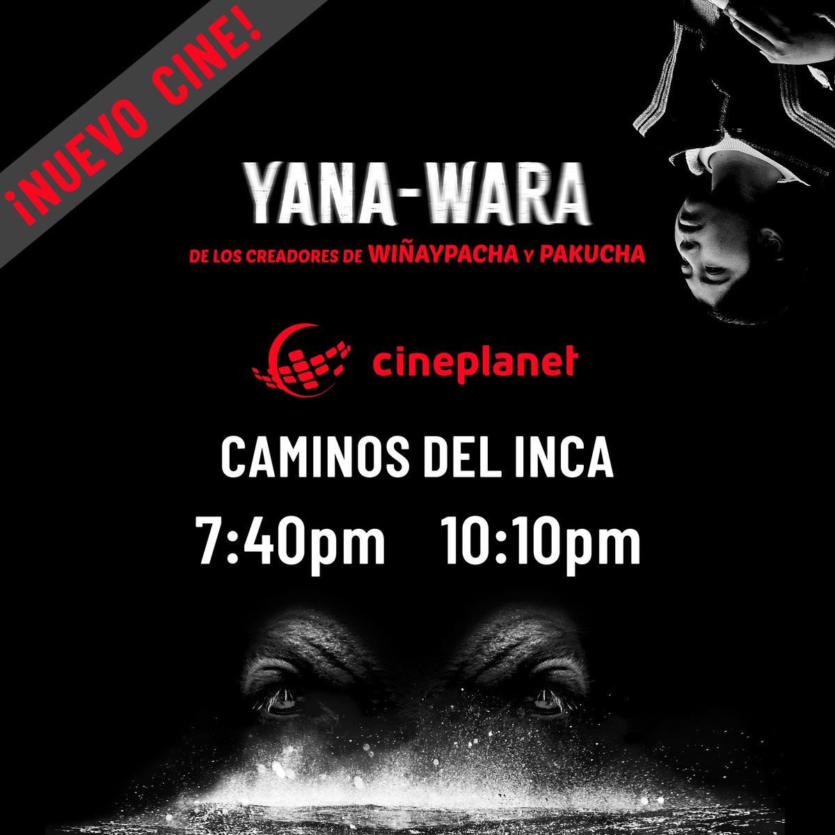 ¡Llegamos con #YanaWara a un nuevo cine en Lima! ❤️🎬 Estamos en @cineplanet Caminos del Inca, en Surco, a las 7:40pm y 10:10pm 🎥✌️ Los invitamos al cine para ver una historia de drama social y terror, en la cultura aymara. 🙂✊ #cineaymara #CinePeruano #cinepuneño #CineAndino