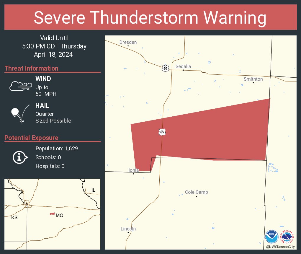 Severe Thunderstorm Warning including Pettis County, MO until 5:30 PM CDT
