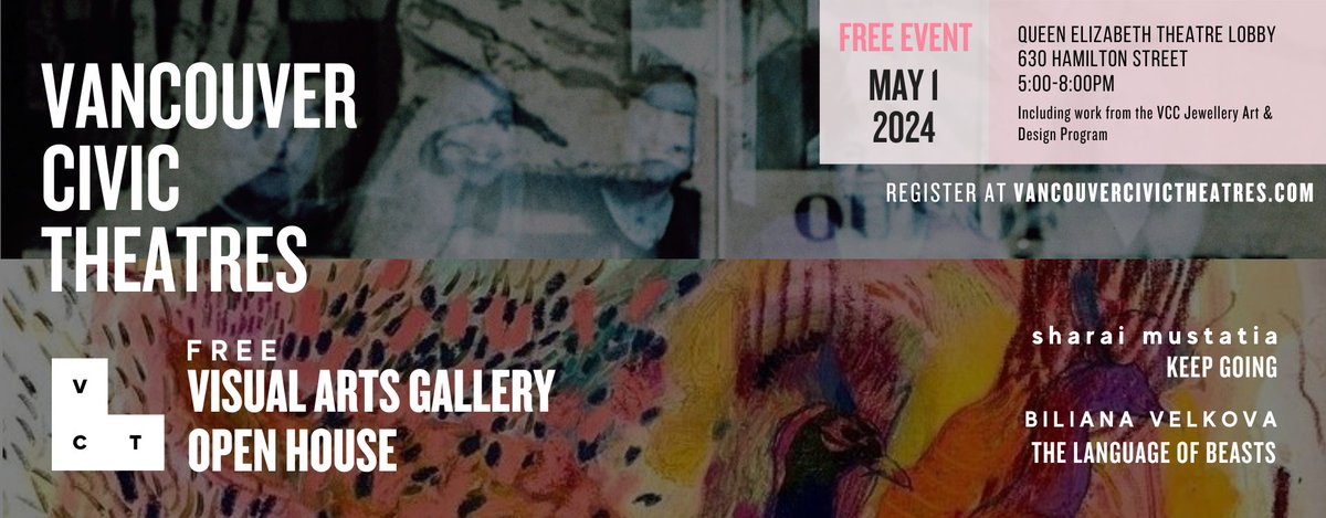 FREE Visual Arts Open House: May 1 in the QET lobby! Doors open at 5pm. 🎨 Explore our current visual arts exhibition featuring the evocative photographic work of Sharai Mustatia and the vibrant paintings of Biliana Velkova. LEARN MORE & REGISTER: bit.ly/4aD7bX8