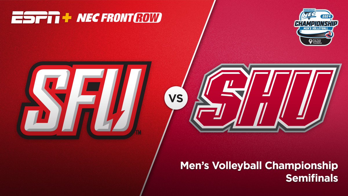 Let's do this SEMIFINAL thing one more time‼️

No. 6 @SacredHeart_MVB battles No. 1 @RedFlashMVB for a 🎟️ to the 'ship! 

📍 Loretto, PA
⏰ 7 pm
📺 ESPN+ (bit.ly/4aXfT26)
💻 @NECFrontRow (necfrontrow.com/game/12226)
📈 bit.ly/49HXuFi

#NECMVB x @FirstPointVB