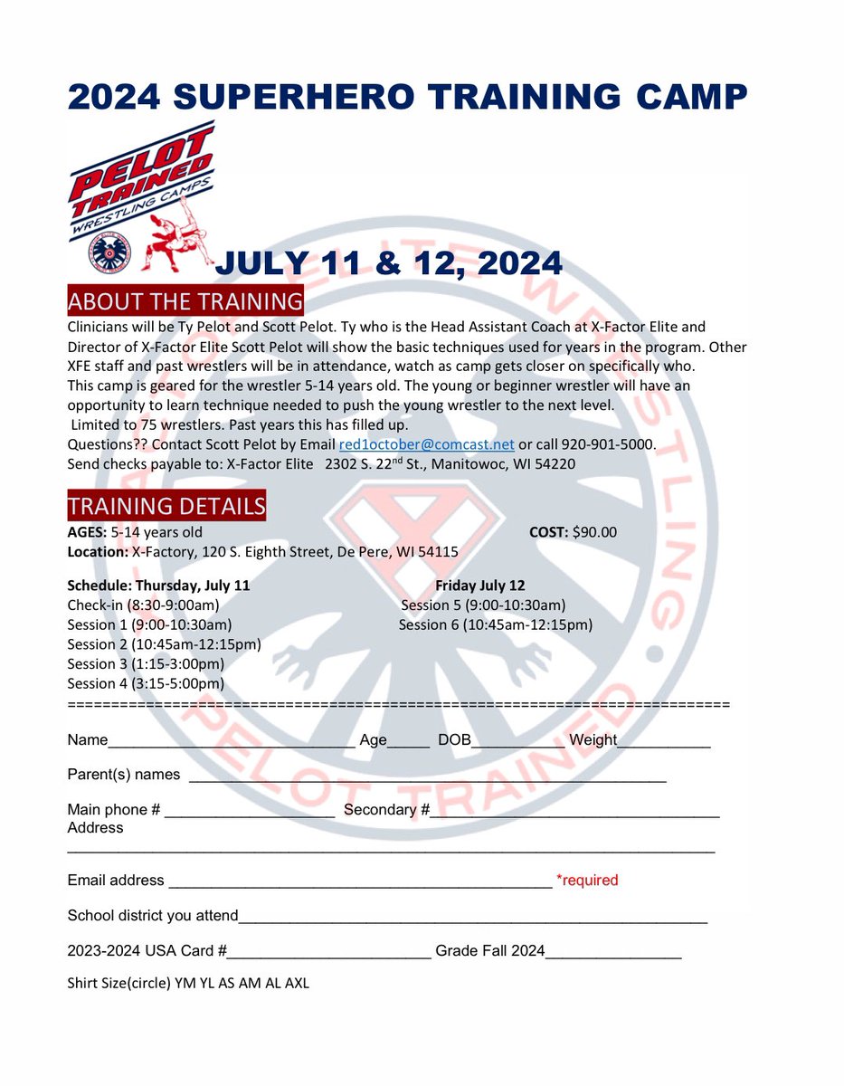 2024 Superhero Camp
July 11 &amp; 12(a Thursday and Friday)
$90.00
Sorry for the delay, but our family has 4 weddings(plus showers) this summer, including Coach Ty.
Was trying to figure out what weekend to hold it. Unfortunately there were NONE. Thus the Thursday/Friday.