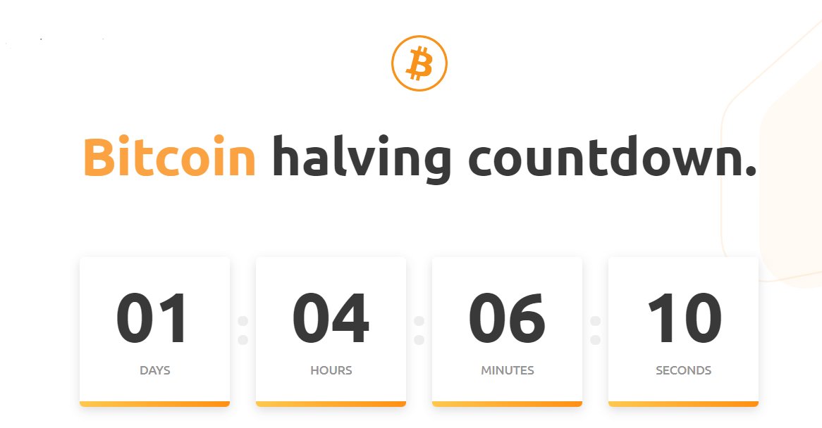 1 day left until the #Bitcoin halving ⏰