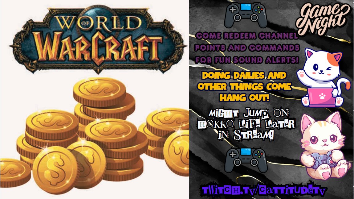 CattitudeTV's tweet photo. More transmog farming and dailies. Old dungeons and raids for gear and recipes! What can we get today? Come redeem some old school tv themes. https://t.co/eQgTkCLKa3 #twitch #worldofwarcraft #TwitchStreamers #warcraft #goldfarming #forthealliance #gamergirls https://t.co/qIz4Bkh3Wz