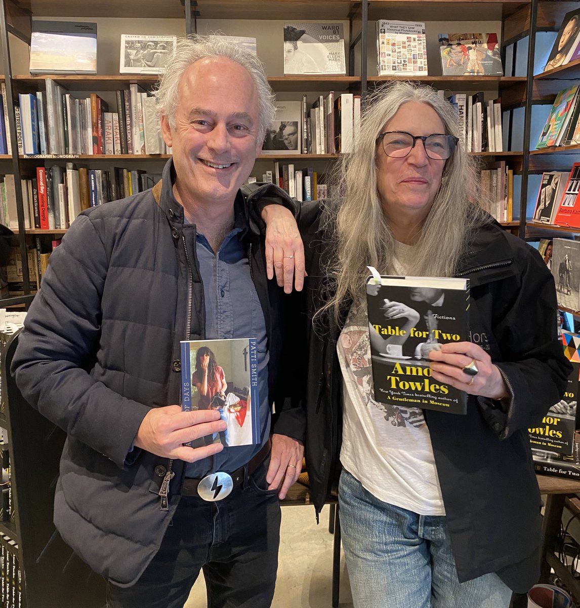 I was signing at @mcnallyjackson and ran into this giant! She was signing her newest, A BOOK OF DAYS. 1 thing I love about Patti Smith is that her art is always a call—to action, to love, to life. Her voice is at times gentle, at times fierce and the world is richer for it.