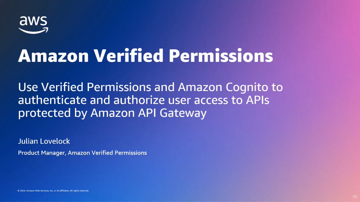 🔐 Find out how you can use #AmazonVerifiedPermissions to deploy a #Lambda authorizer which you attach to the APIs you want to secure. 👉 go.aws/3vEJH4N