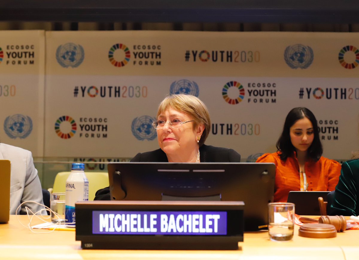 Ex presidenta de Chile, Michelle Bachelet, participó en el panel 'Una visión para el futuro: empoderando la igualdad a través del liderazgo político de las mujeres'. Este evento es parte del #YouthForum del ECOSOC que se puede seguir a través de webtv.un.org/en