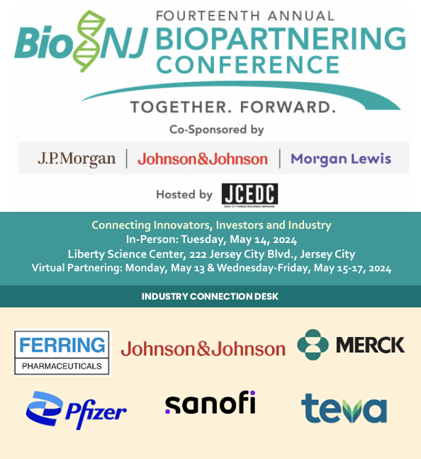 Join us for #BioNJ's 14th Annual BioPartnering Conference at Liberty Science Center! Our Industry Connections Desk offers office hours are opening soon! One-on-One Partnering System is live - register now! conta.cc/3Q9Y7R9