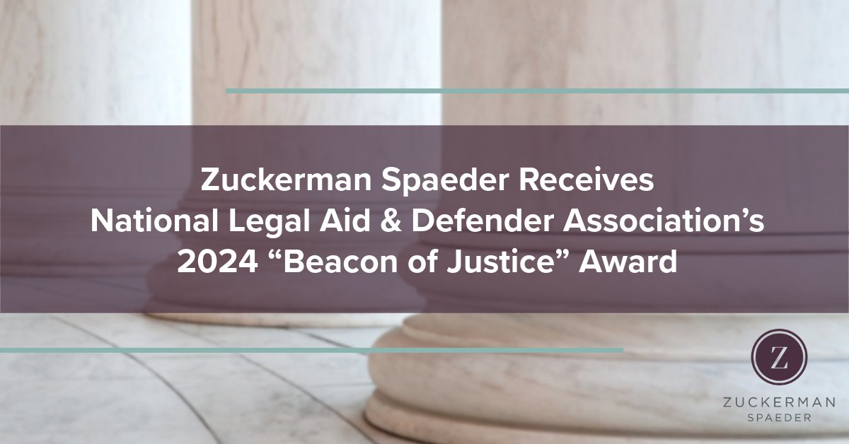 @ZS_Law has once again received @NLADA's “Beacon of Justice” award for its efforts to advance civil & human rights. Thank you to our team and partner organizations who contributed to these efforts in 2023. More: news.zuckerman.com/3Jq71Gz #ZSprobono #zscelebrates #beaconofjustice