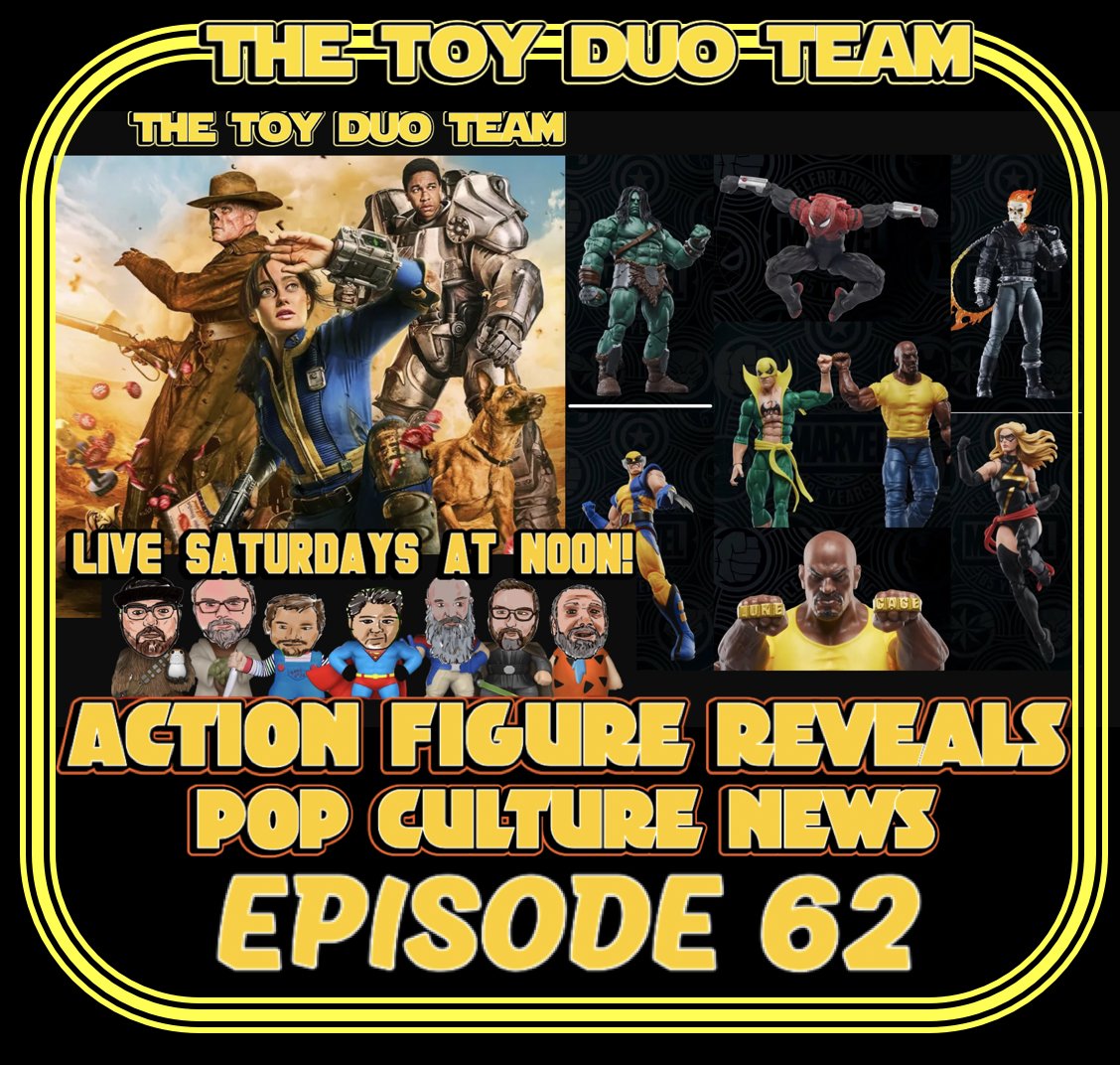 The Toy Duo Team Saturday at Noon! We got you covered for the weeks reveals and discussion if they R Hot or NOT! You make the call! Join us live... youtube.com/live/0kNu8Ifap… #actionfigure #toynews #livestream #hasbro #mattel #McFarlaneToys #Marvel #StarWars #GIJoe #Fallout