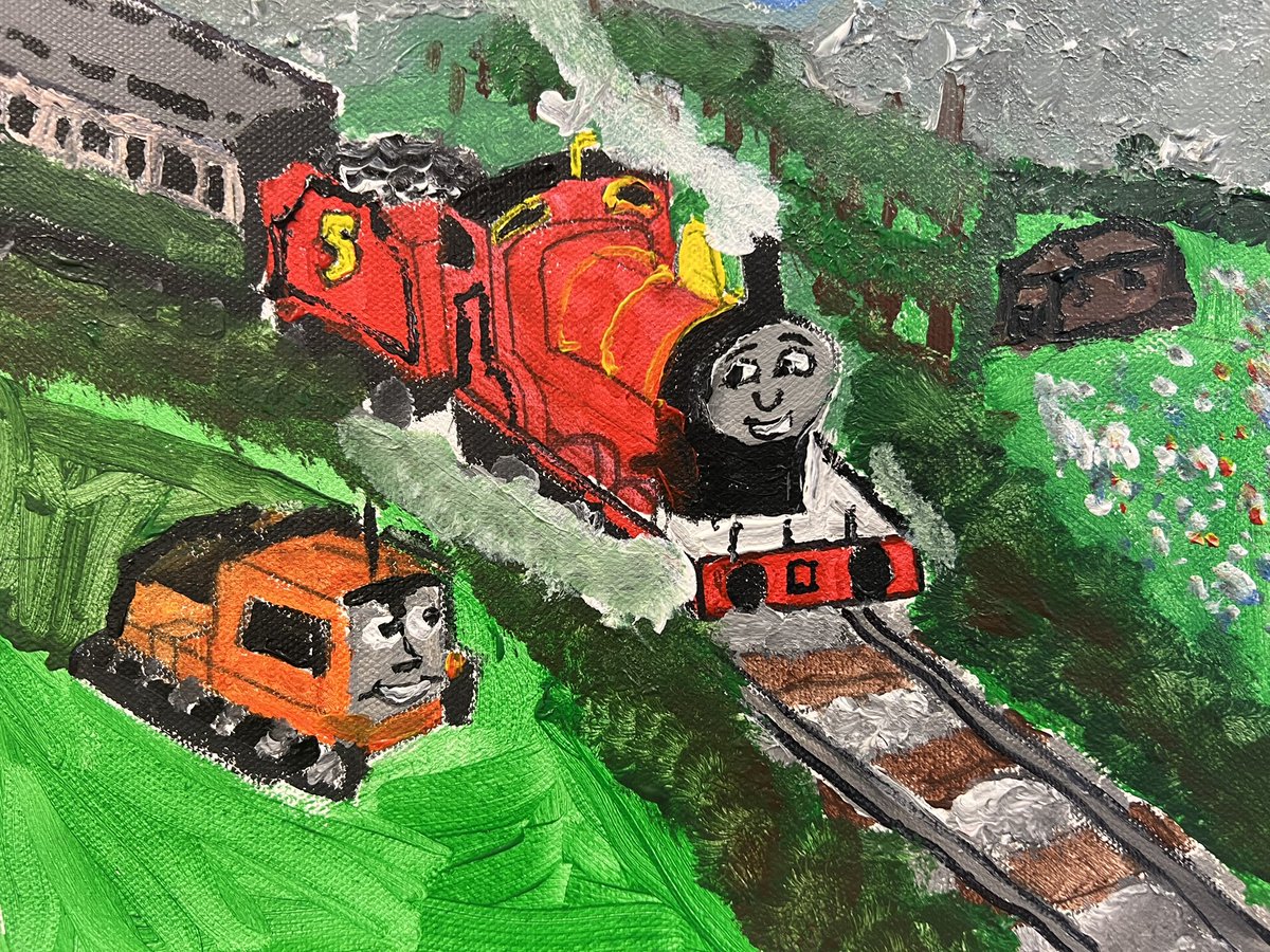 Just this canvas painting I made #TTTE #JamesTheRedEngine