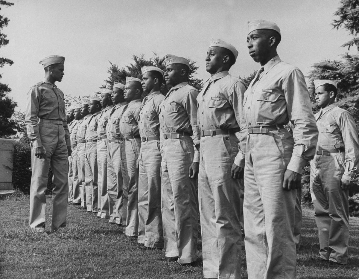 Between 1941 and 1946, roughly 1,000 Black pilots were trained at a segregated air base in Tuskegee, AL.