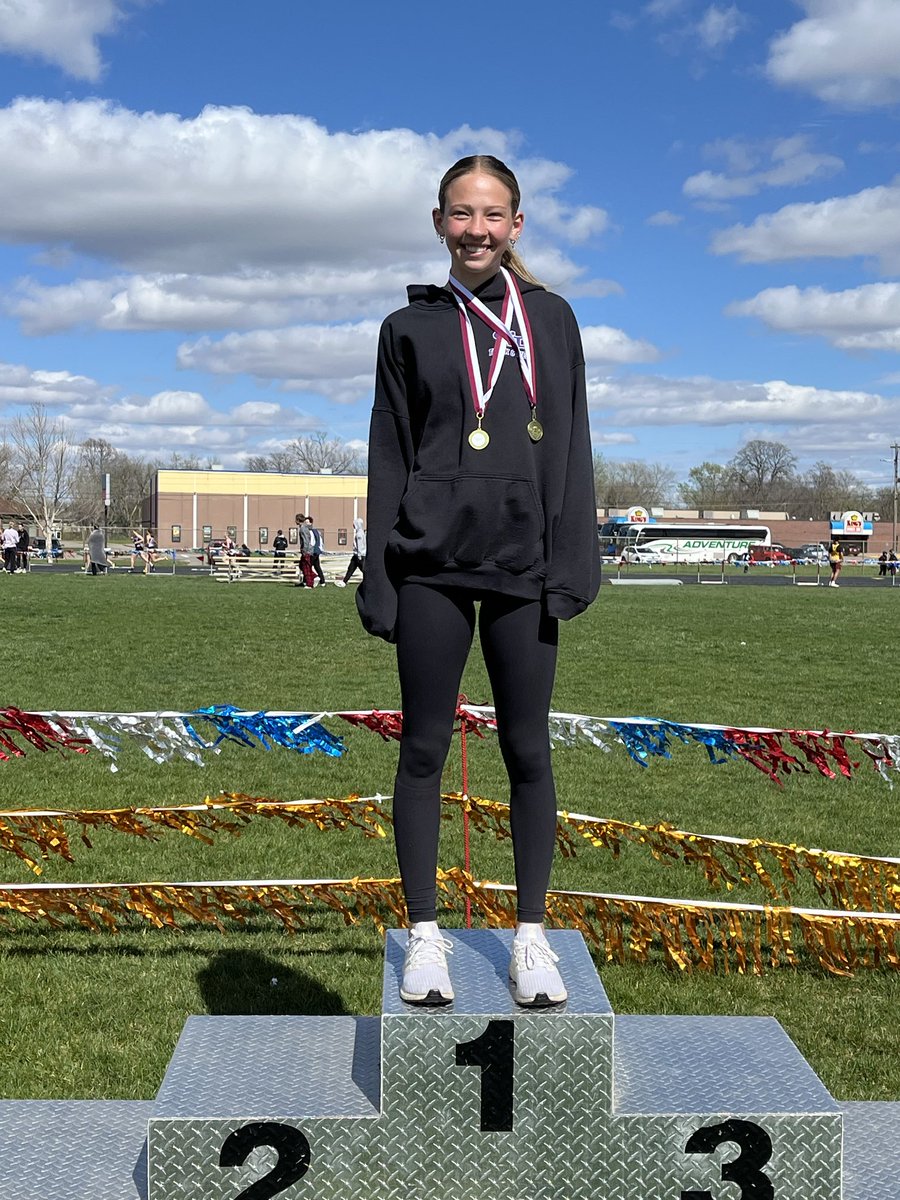 Congrats to Cassidy Hinken for winning the Long Jump and Triple Jump at the Norfolk Invite.