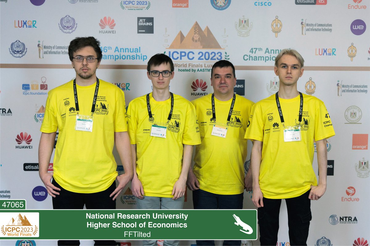 47 Contest - Northern Eurasia Champion #icpcwfluxor National Research University Higher School of Economics (47065)