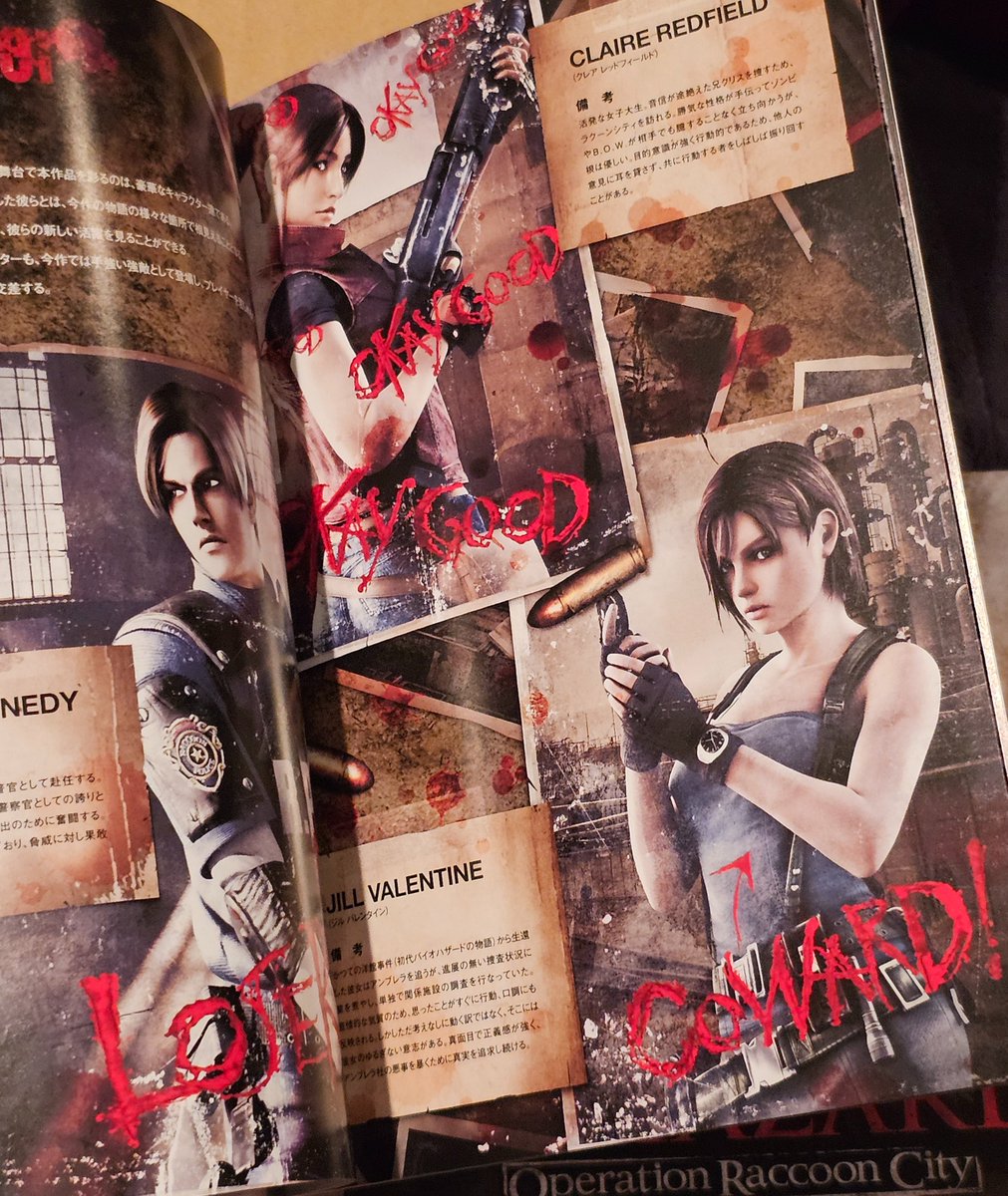 Biohazard Operation Raccoon City Concept Guide

Wolfpack has written little comments all over the character bios, all negative except for Claire (and each other).