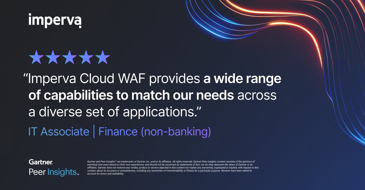 With flexible deployment options, Imperva Cloud WAF protects your applications, wherever they live. See how one customer is using the product on #GartnerPeerInsights. 

🔗: okt.to/XMzAum