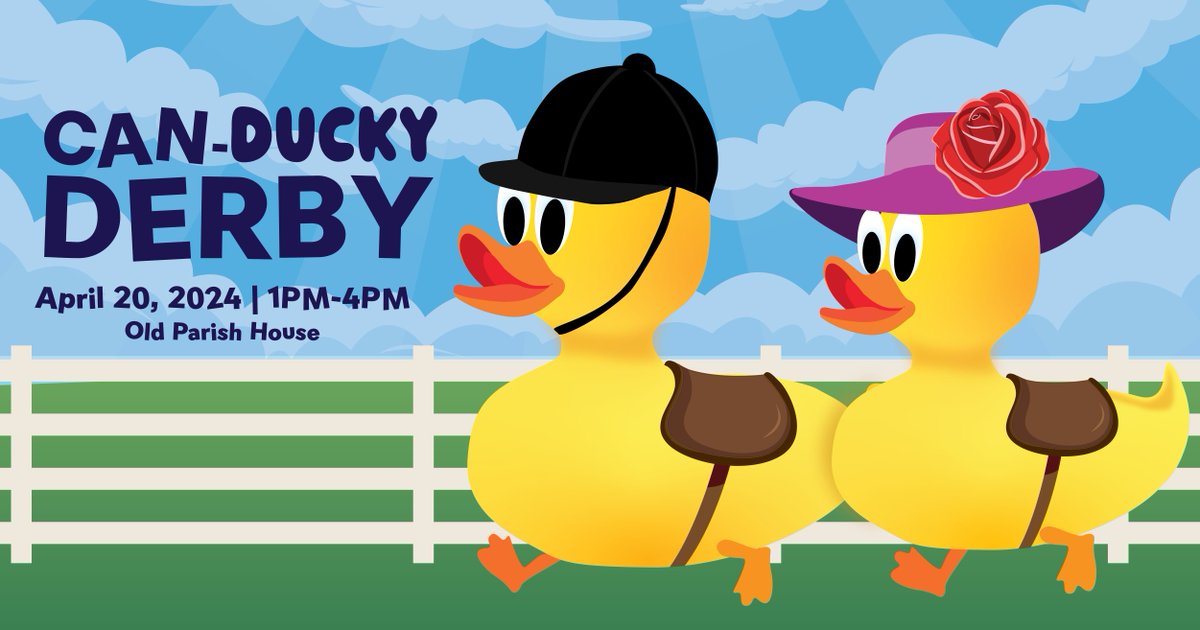 Did you register for the CAN-DUCKY DERBY yet? Space is limited, register today at collegeparkmd.gov/duckderby24 .  Don't miss this one-of-a kind garden party that will include live music, fun contests and RUBBER DUCK RACES. Saturday 4/20, 1-4pm at the Old Parish House.