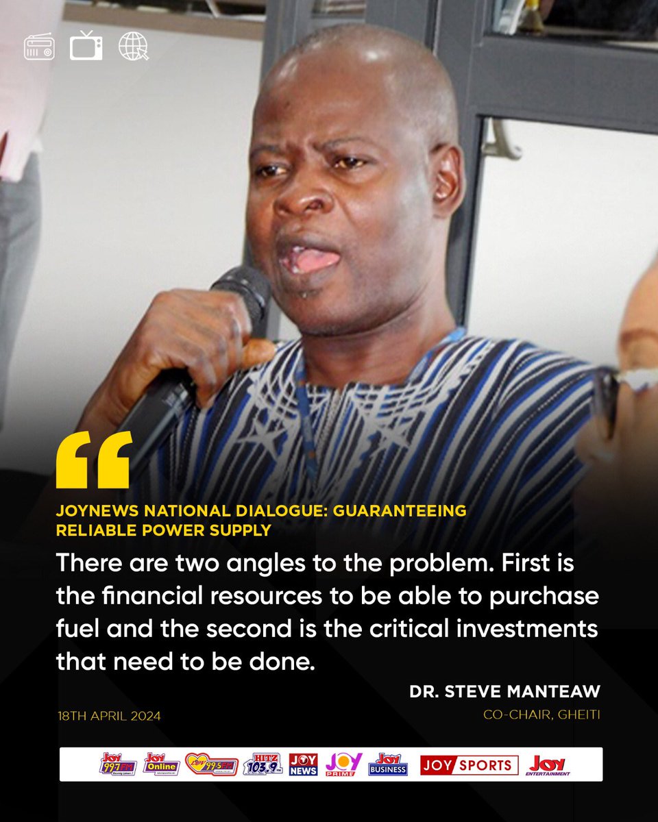 There are two angles to the problem. First is the financial resources to be able to purchase fuel and the second is the critical investments that need to be done. - Dr. Steve Mateaw #JoyNews