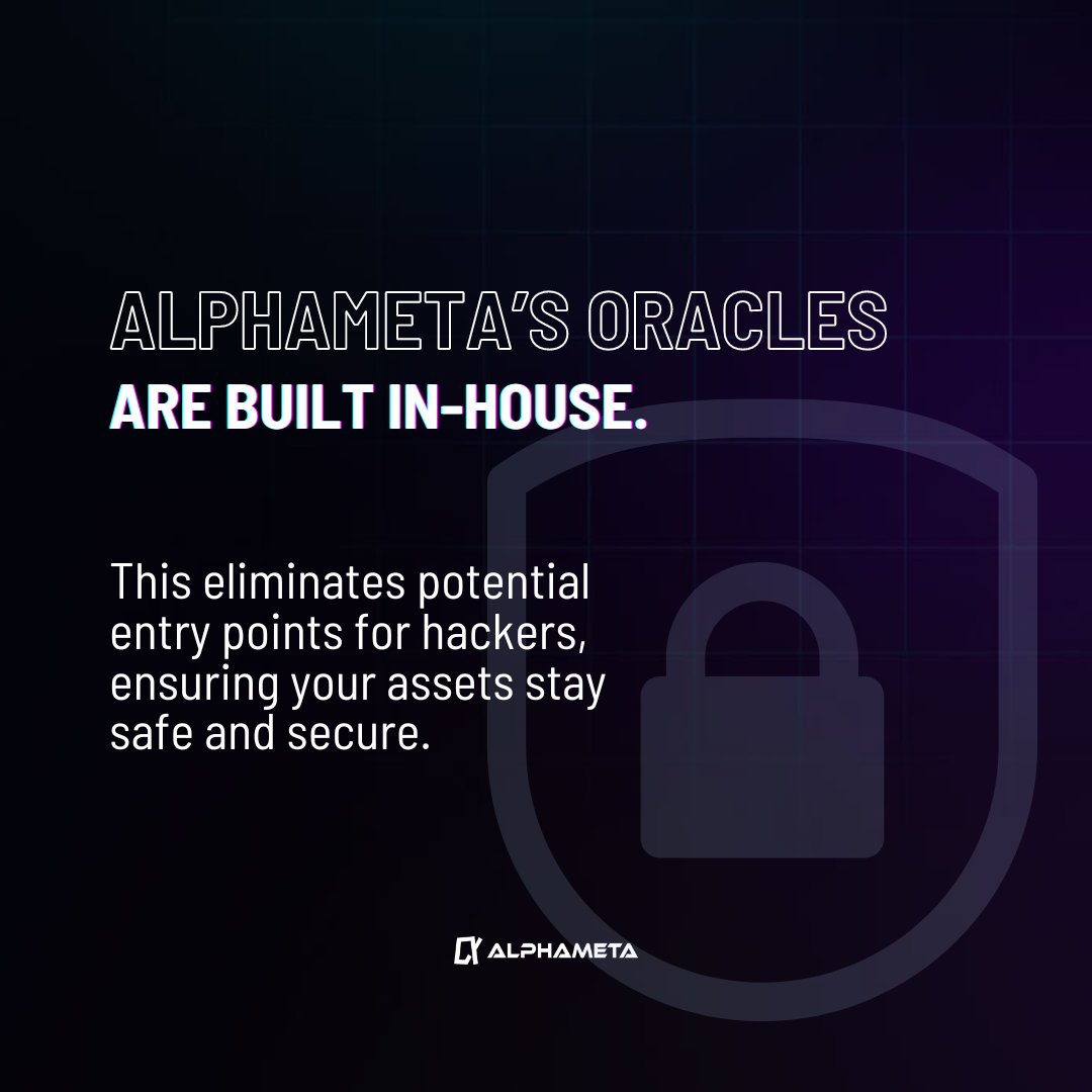 AlphaMetaNet's tweet photo. Did you know? 

AlphaMeta has taken security up a notch by developing its own oracle in-house. 

This move eliminates potential entry points for hackers, ensuring your assets stay safe and secure.