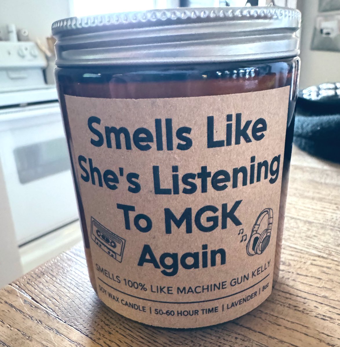 Moparmama15xx's tweet photo. My friend just gave me my birthday gift! She knows me well 🥰

(although I doubt #mgk smells like lavender?😂) #est4life https://t.co/IM13SVw6xa