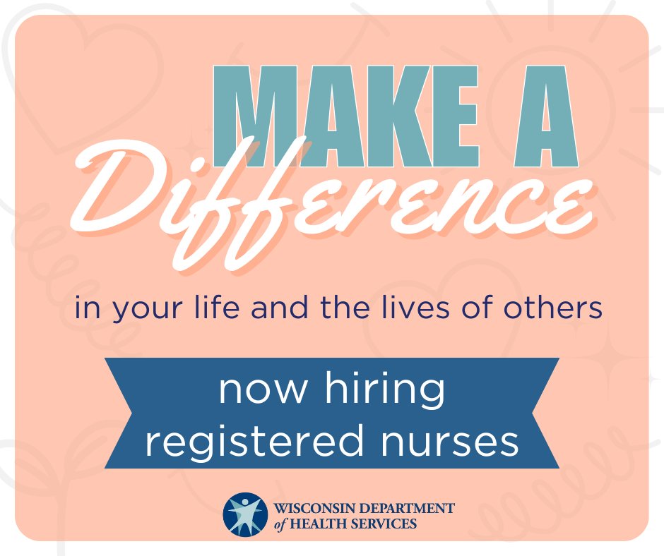 We make a difference in the lives of the people we care for at facilities around the state. With competitive pay and benefits, you’ll see a positive difference in your life too. #HiringNow: wisc.jobs/Pages/SearchRe… #WorkThatMatters #HealthCareCareers @wiscjobs
