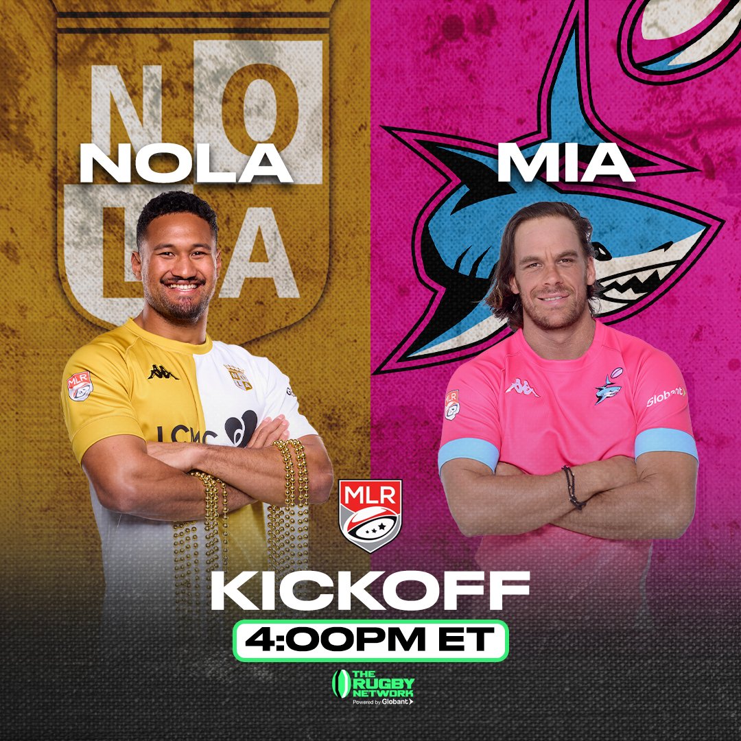 Crucial eastern conference points are up for grabs at The Gold Mine 🏉 @nolagoldrugby 🆚 @miasharksrugby Tune in now👉 therugbynetwork.com @usmlr #MLR2024