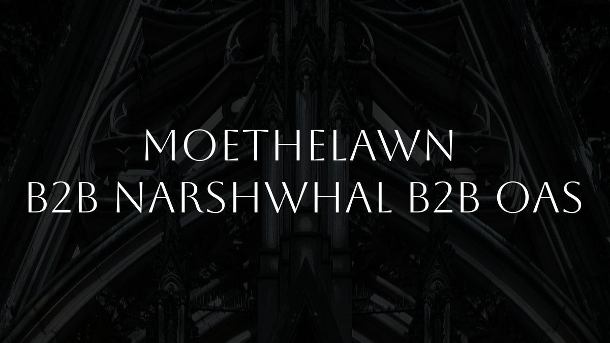 Saturday 4/20/2024 <a href="/moethelawnvr/">moethelawn</a>  B2B @narshwhal  B2B <a href="/oasmusic/">OAS</a>  [10 pm CST] 
twitch.tv/narshwhal
vrchat.com/home/user/usr_… vrchat.com/home/user/usr_…