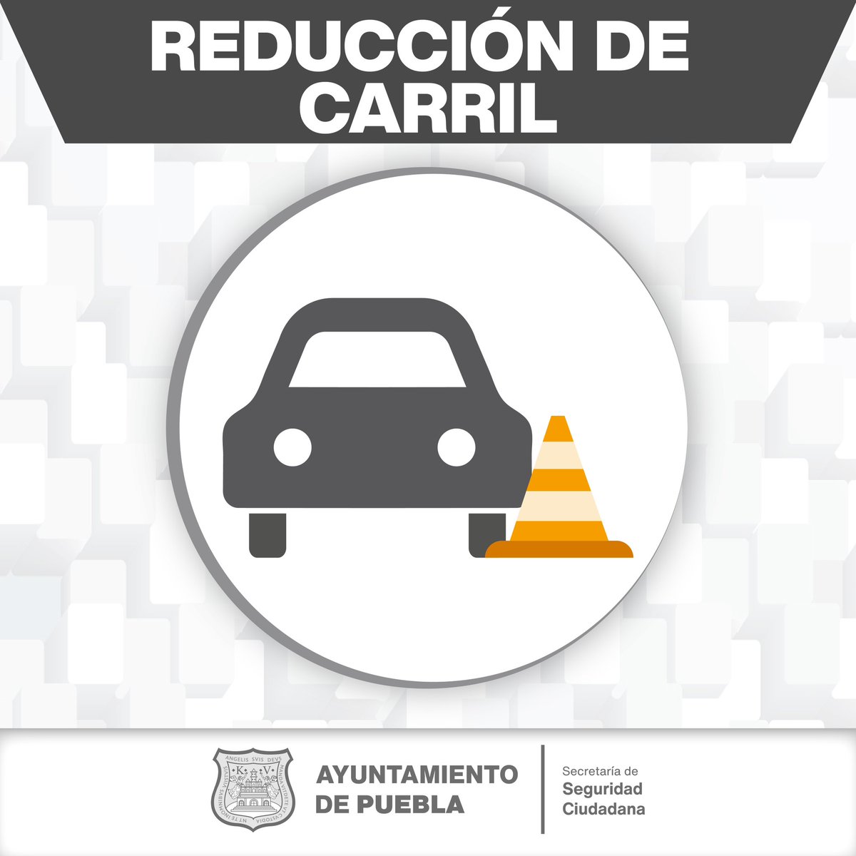 🚨 | Se registra reducción de carril por hecho vial en: 📍2 Norte y 38 Oriente, colonia Hidalgo. Conduce con precaución. ⚠️