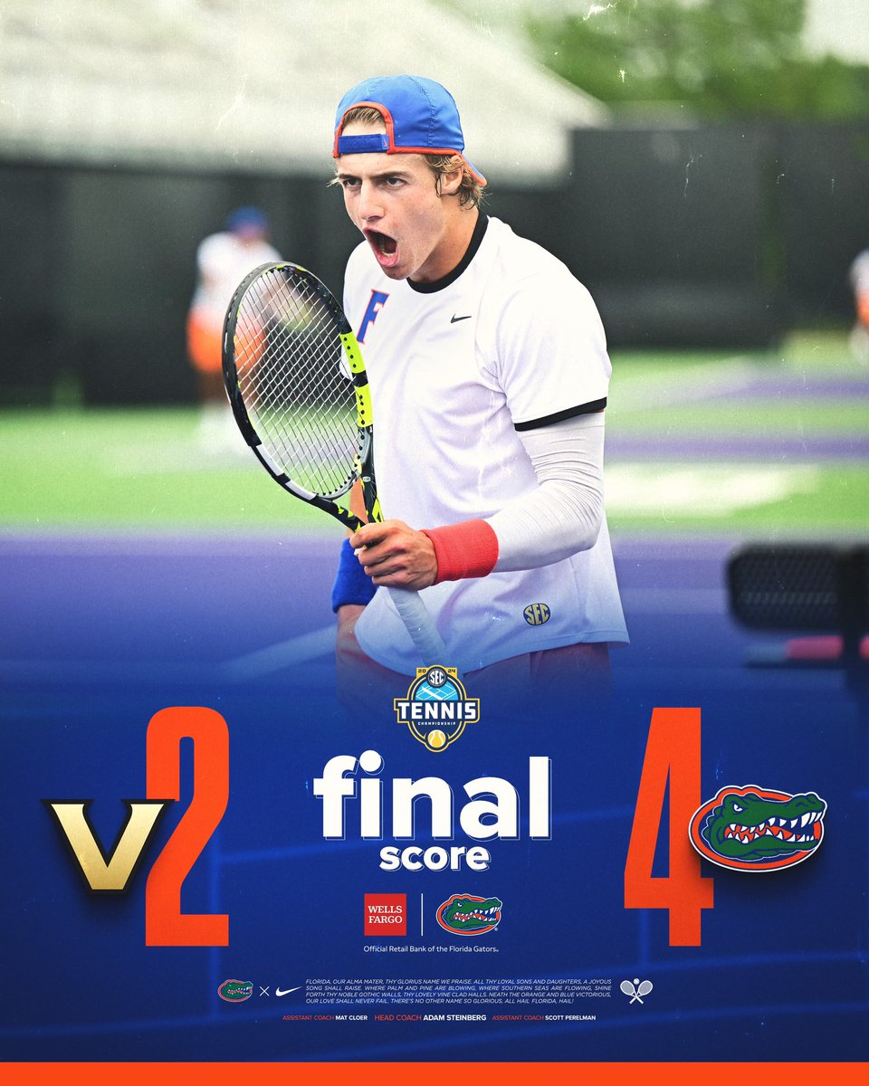 Like we never left. 🎾🐊 Florida is headed to the SEC Championship Tournament Quarterfinal round for the 23rd consecutive year. #GoGators | presented by @WellsFargo