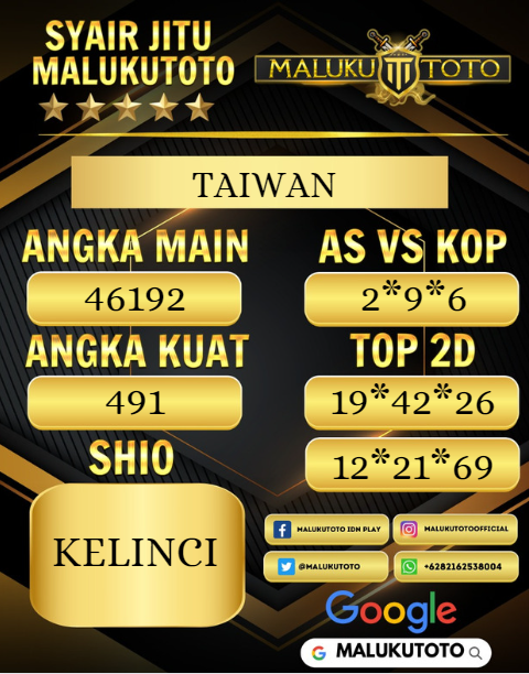 Prediksi togel TAIWAN 19 APRIL 2024.
 .
 .
 .
 #prediksitaiwan
 #prediksitogeltaiwan
 #prediksitstaiwanhaariini
 #prediksitogelhariini
 #prediksitogel
 #nomortaiwanlottery
 #paitotaiwan
 #syairtaiwan
 #kodesyair
 #forumsyair
 #malukutoto
 #kingmaluku