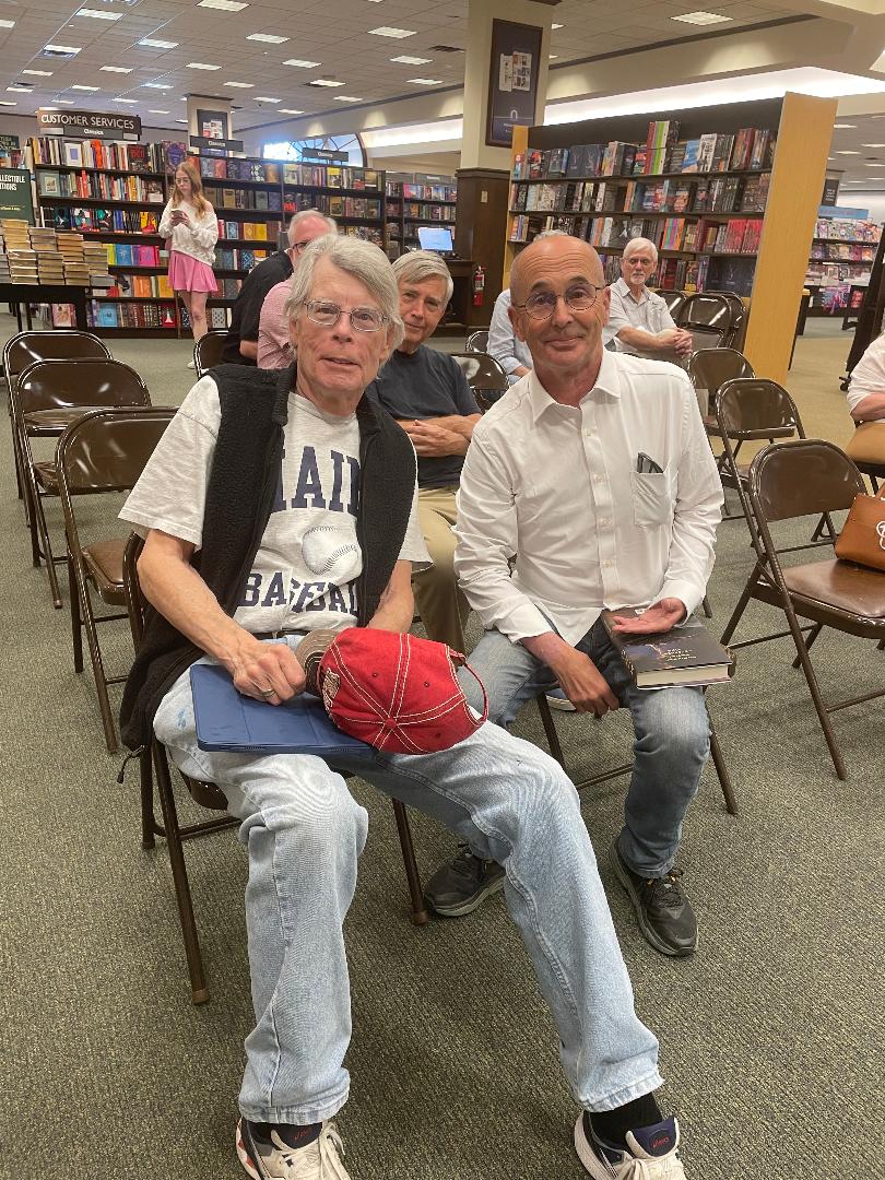 I met one of my all time heroes today in Sarasota, Florida when the G.O.A.T. @StephenKing showed up at my book signing at @BnSarasota. I still cannot believe it. This is a huge deal for me. This man and his work mean so much to me. He has helped me so much. The G.O.A.T!!