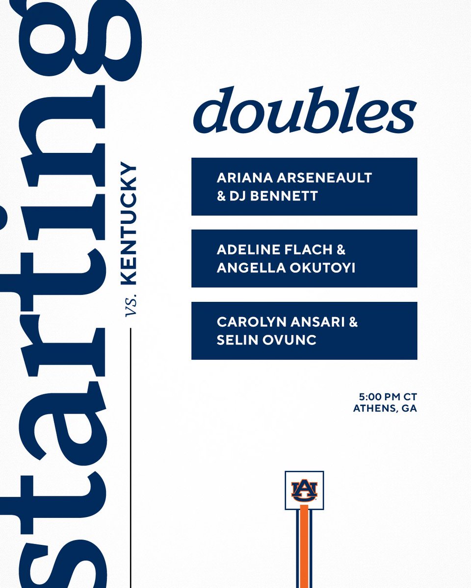 Doubles are on the court ⬇️ 📺📊 auburntige.rs/SECWTEN24