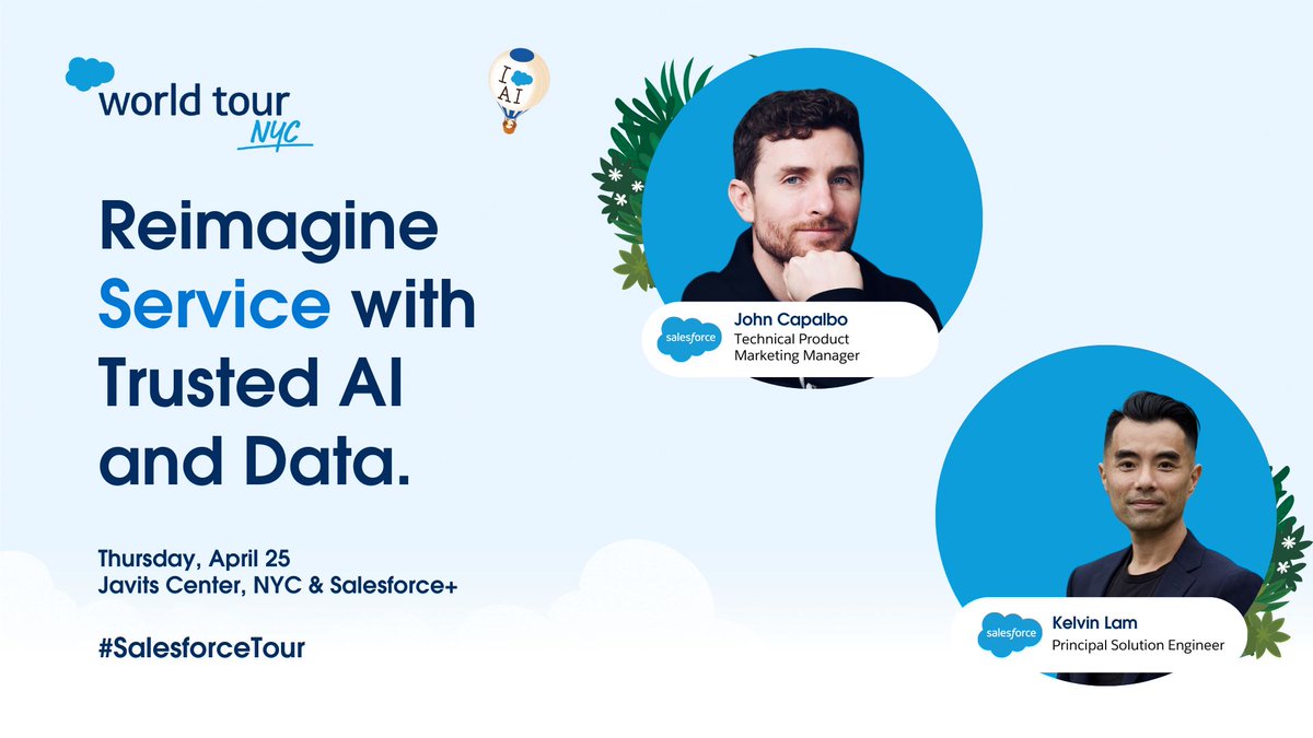 ServiceCloud's tweet image. Salesforce Service &amp;amp; Field Service are showing up BIG at #SalesforceTour NYC:

✅ Sessions on trusted AI, Data Cloud + more
✅ State of Service 2024 trends &amp;amp; insights
✅ Multiple demos &amp;amp; workshops
✅ #Serviceblazers

Watch in-person or on Salesforce+: sforce.co/3xNi61F