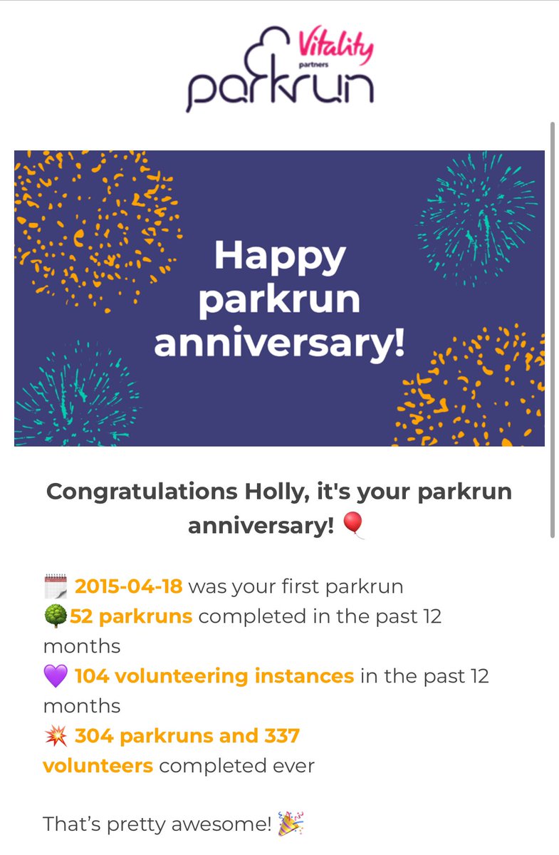 9 years of @parkrunUK 💛 #loveparkrun